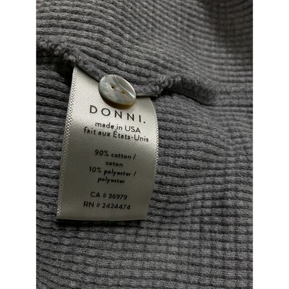 Donni 'Thermal' Grey Long Sleeve Button Down Blouse Top Size XL - Picture 5 of 5